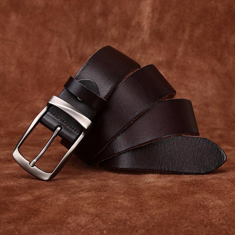 Single Layer Leather Without Interlayer Whole Cowhide Cutting Belt Men'S Leather Pin Buckle First Layer Cowhide Casual Jeans Belt