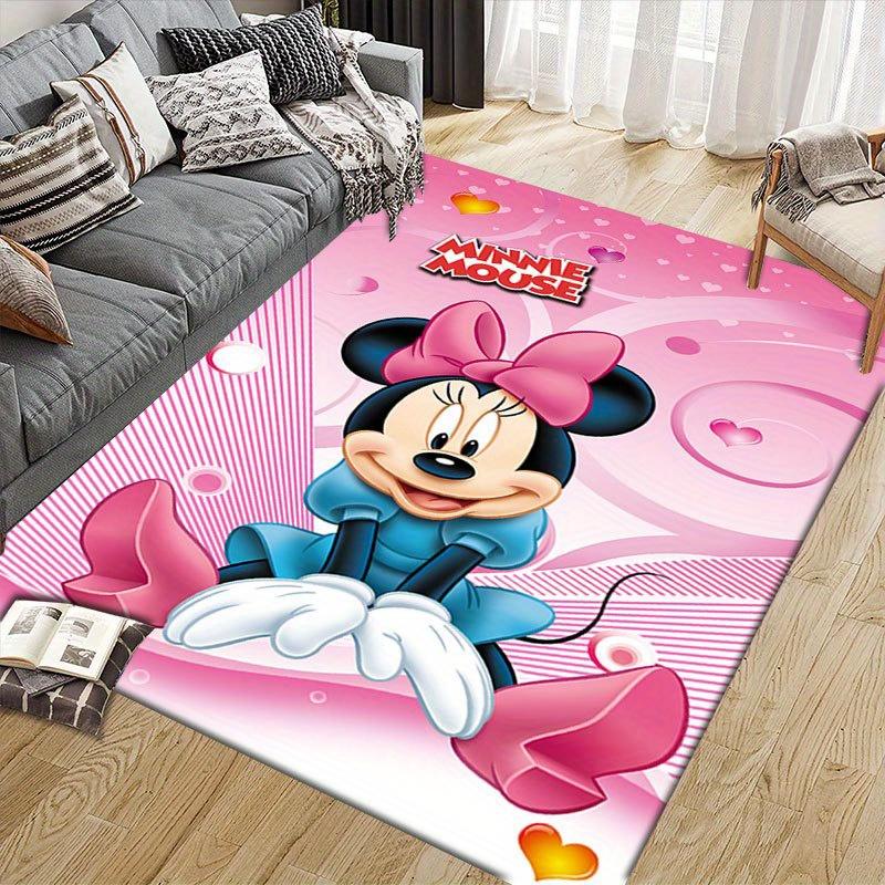 1 stuks Mickey en Minnie_ Vloerkleed, Antislip Vloermat, Cartoonfiguur Ontwerp, Zacht Fluweel, Kamerdecoratie, Wasbaar Binnenkleed