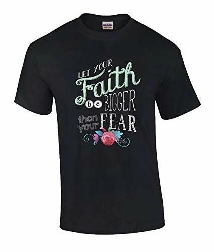 

Eternal Life Christian Faith Bigger Than Fear Graphic Tee Shirt Black M