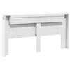 Headboard with Storage and LED White Wood Material