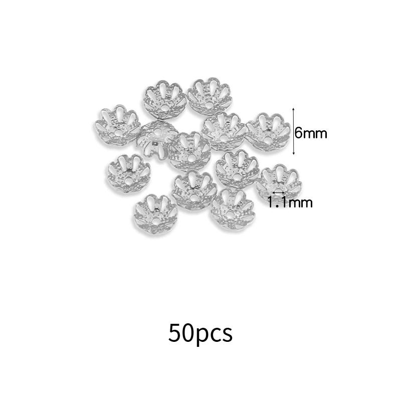50Pcs Gold Bead Caps Metal Spacer Bead Covers Jewelry Making Findings For Bracelet Necklace Diy Craft
