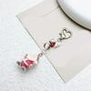 Flocking Santa Clauses Christmas Keychain Star Bowknot Pendant Portable Stocking Stuffers for Kids and Adults Daily Use