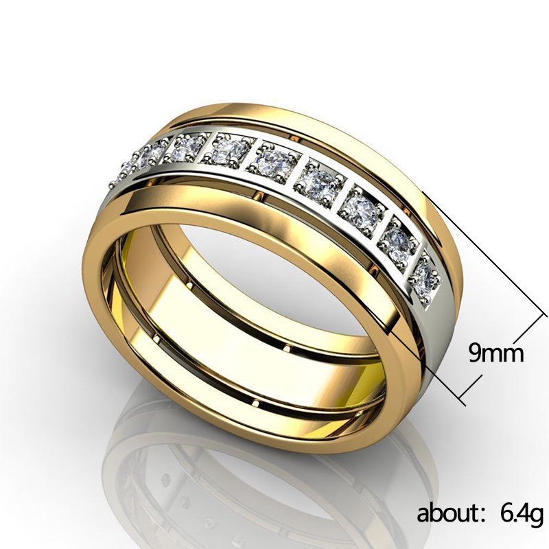Cao Shi Trendy Unisex Two-Tone Rings - European & American Minimalist Couple Style
