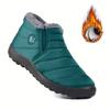 Women's Waterproof Ankle Boots Slip On Soft Sole Platform Shoes Round Toe Plush Lined Cozy Winter Boots