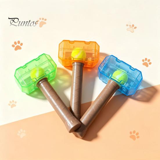 Active Play Dog Accessories 2Pcs Squeaky Hammer Toys with Tennis Ball Inside, Interactive Fetch Toys, Durable Rubber Chew Toy for Medium Large