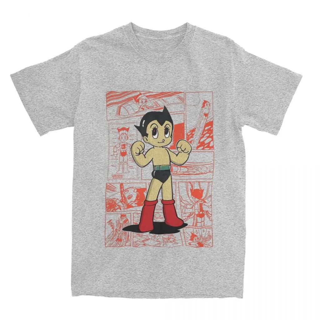 Mighty Atom Astro Boy Osamu Tezuka T Shirt for Men Cotton Funny T-Shirt Round Collar Astroboy Tees Short Sleeve Tops Plus Size