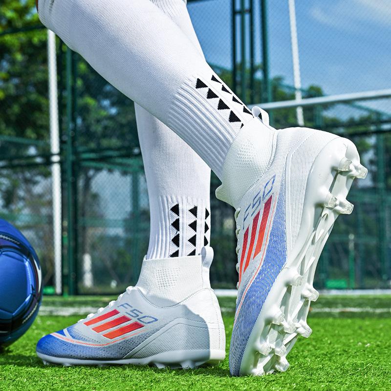 Jinjiang Fußballschuhe, echte High-Top Jugend AG Stollen, speziell für rutschfestes Training für Grundschüler bei Erwachsenen-Sportwettkämpfen