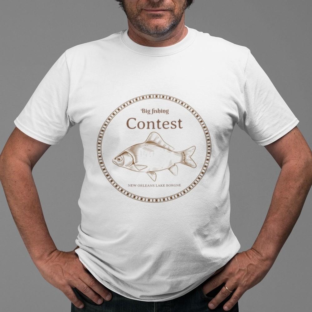 

Fishing Contest T-Shirt Vintage Fish Graphic Tee Fisherman Outdoor Gift Unisex M