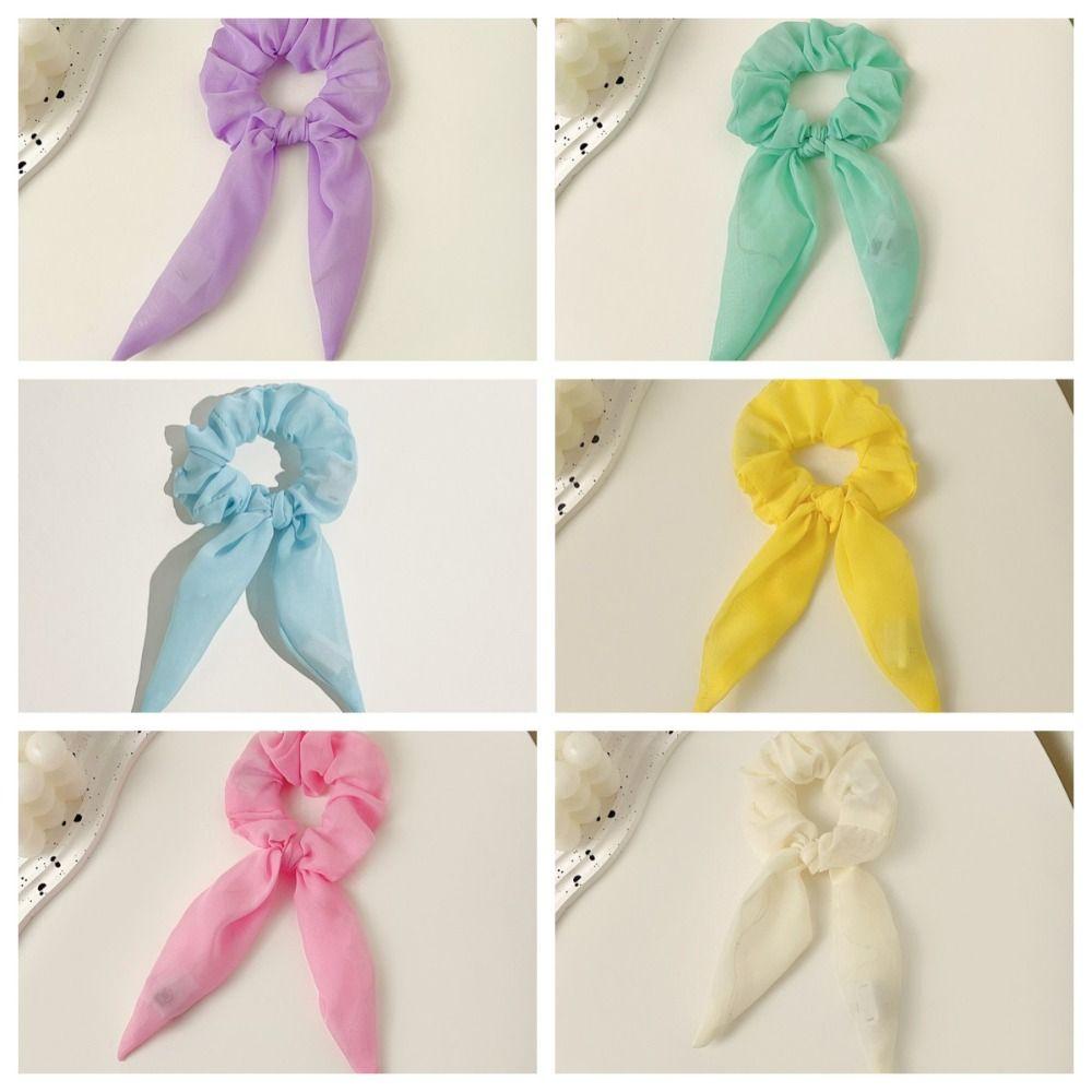 Bow Luminous Hair Bands Scrunchies Ribbon Light Up Rubber Band Headwear Girls
