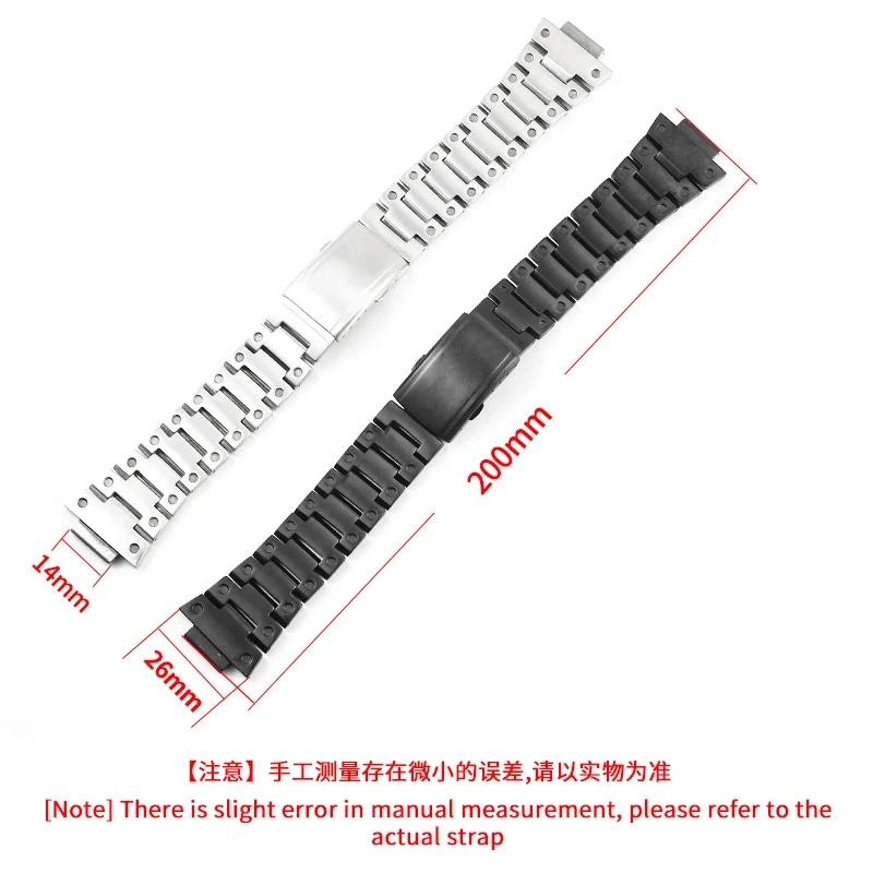 For Casio EFB-680/ECB-10YD Watchband Steel Bracelet Convex Interface Stainless Steel Watch Strap Men's Watch Accessories 14x26mm