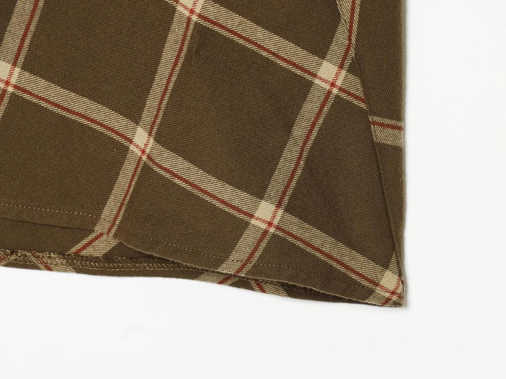 European Style Plaid Midi Skirt with Layered Decoration - Autumn 2025 Women's Fashion 