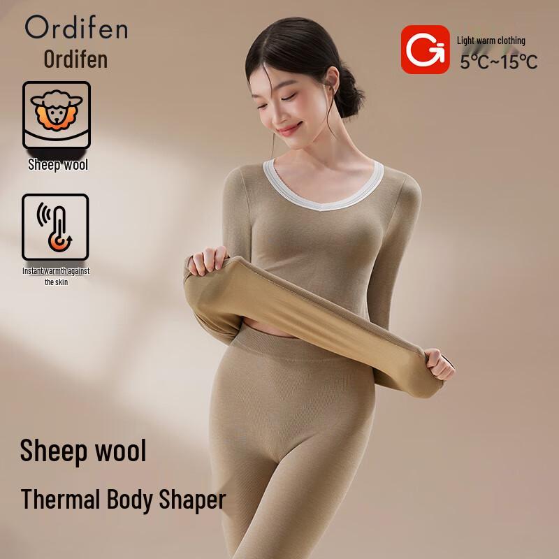 

Жіночий термокомплект Audifen з мериносової вовни з мереживом One Size