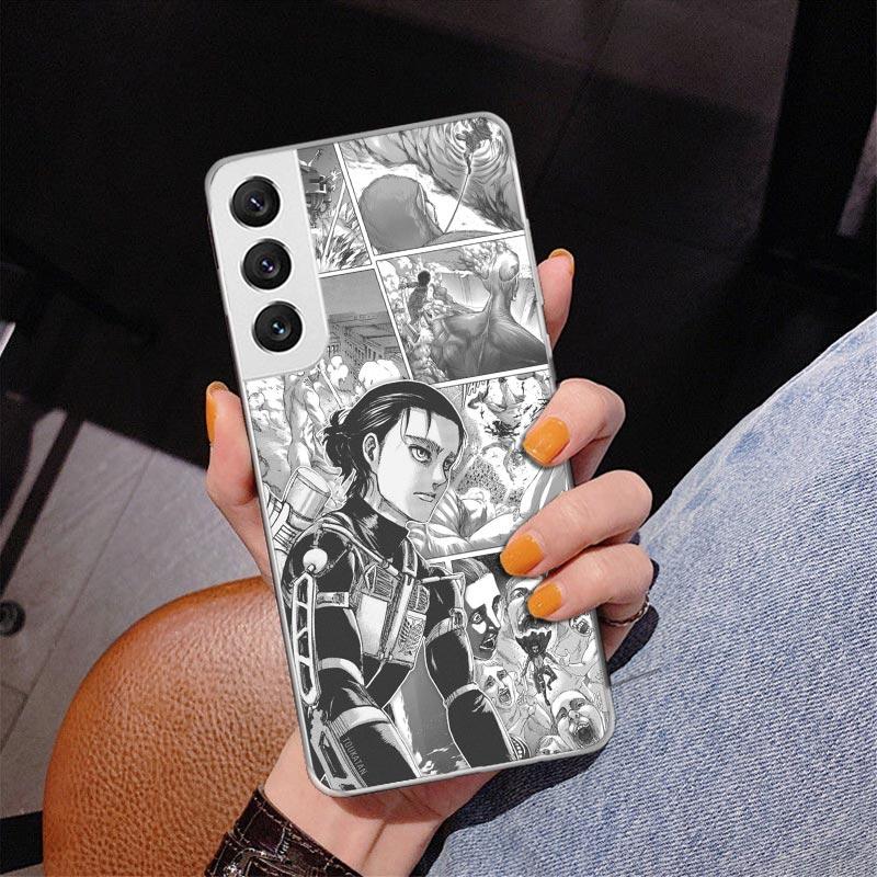 Attack Anime Phone Case For Samsung Galaxy S24 S25 Edge S26 Ultra S23 S22 S21 Plus S20 FE + Personalized Print Cover Galaxy S24