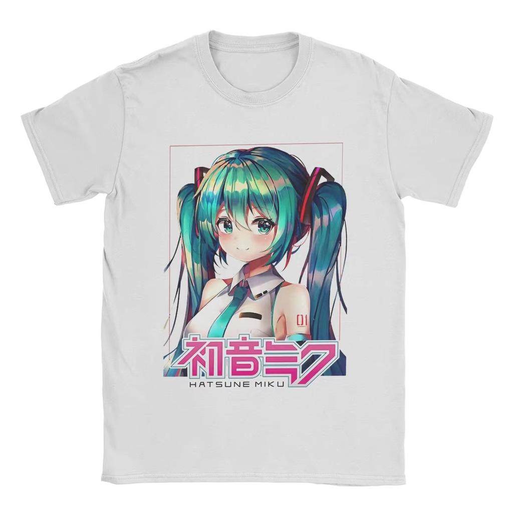 Hatsune Miku Anime Harajuku Print T-Shirt Y2K Men's Women's Casual Short Sleeve Crew Neck Cotton Tee Unisex Fashion Comfort Top