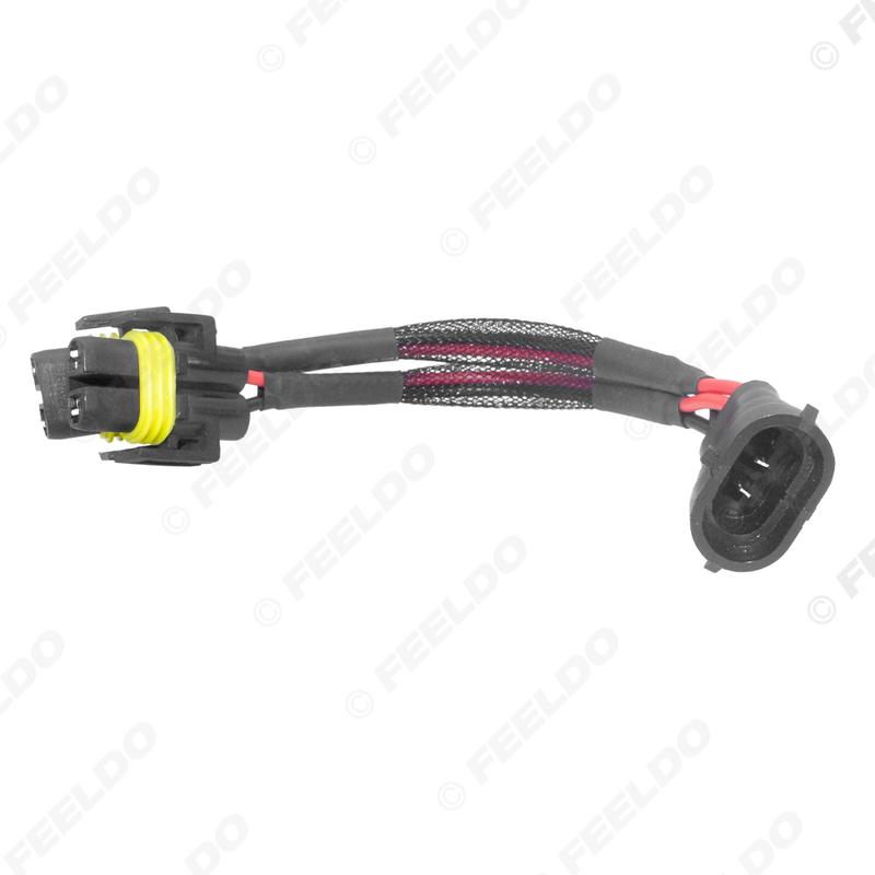 

FEELDO 1PC Car LED HID Plug Adapter H11 Female Double Sockets To H11 Male Single Socket Auto Headlight Cord Connector Wire #7548