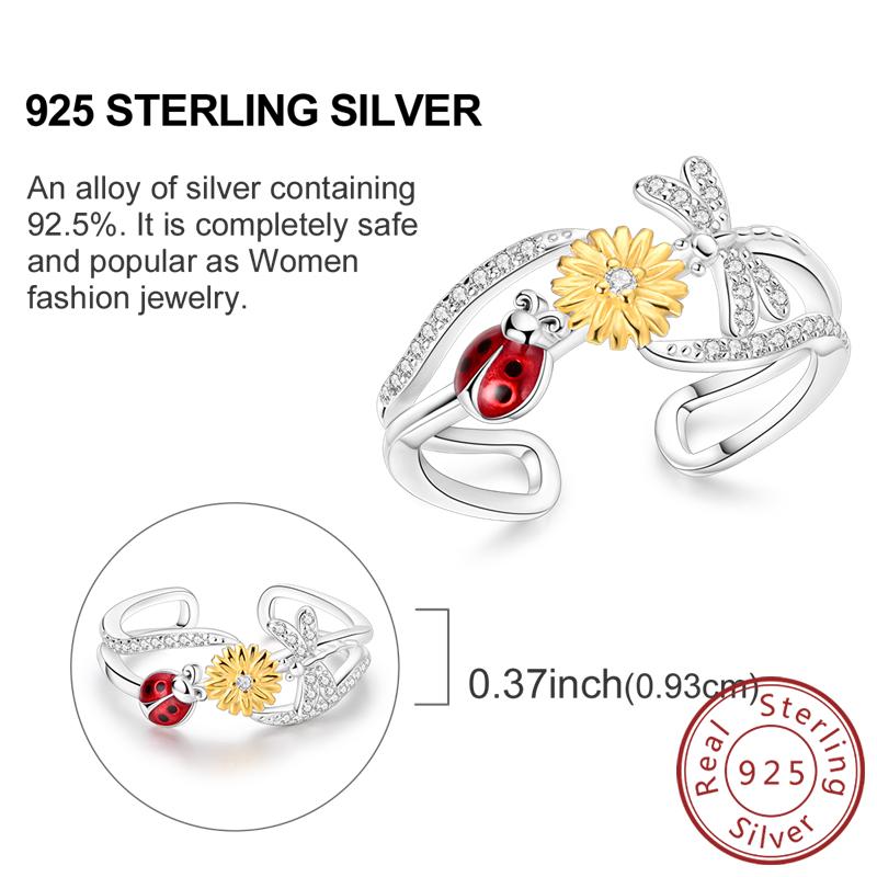 New 925 Silver Rings Firefly Hollow Rose Infinite Love Simple Ring for Women Wedding Engagement Party Jewelry Gift