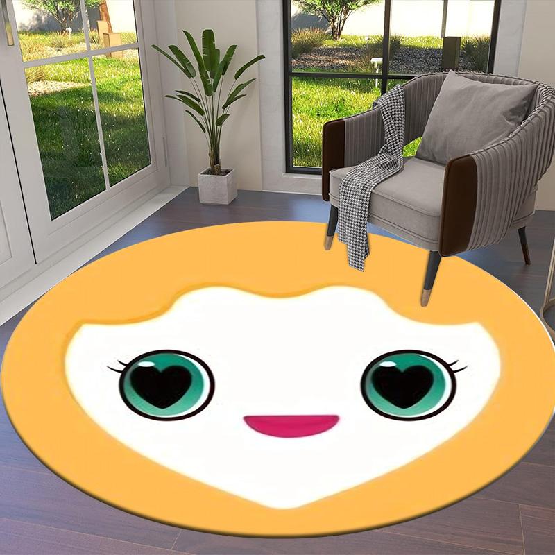 1pc Egg Character Round carpet, Made of Polyester,Perfect for Decorating Office Chairs, Living Rooms,Vibrant Decorative Rug