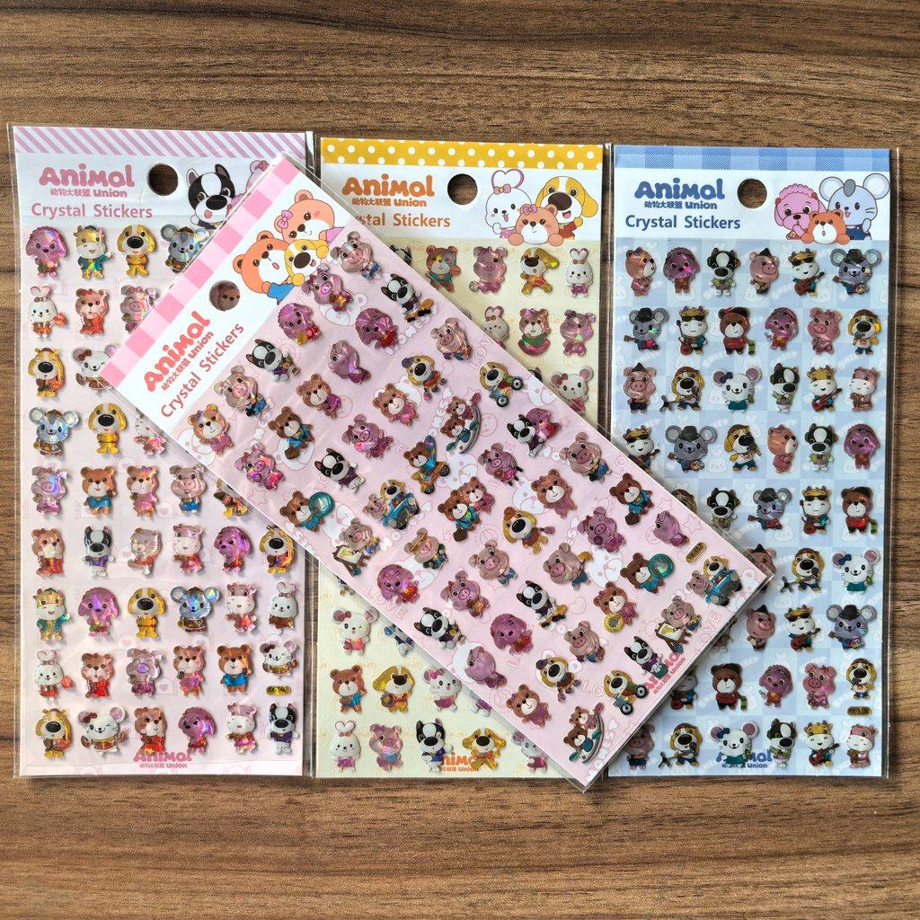 4 Sheets Mini Animal Crystal Stickers - Cute Tiny Pet Decals for DIY Crafts, Planners & Scrapbooking BulingBulingStickers Store