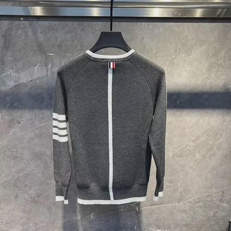 Men's Trendy Striped Slim Fit Long-Sleeve Sweater