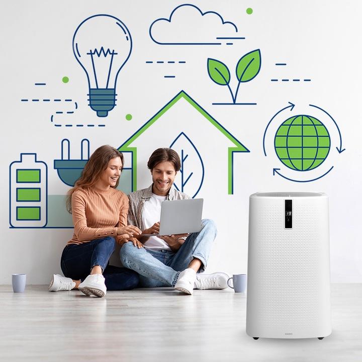 Klimatyzator Przenośny Enva 3,5 Kw 4W1 Wifi Osuszacz 56L/24H Pompa Ciepła