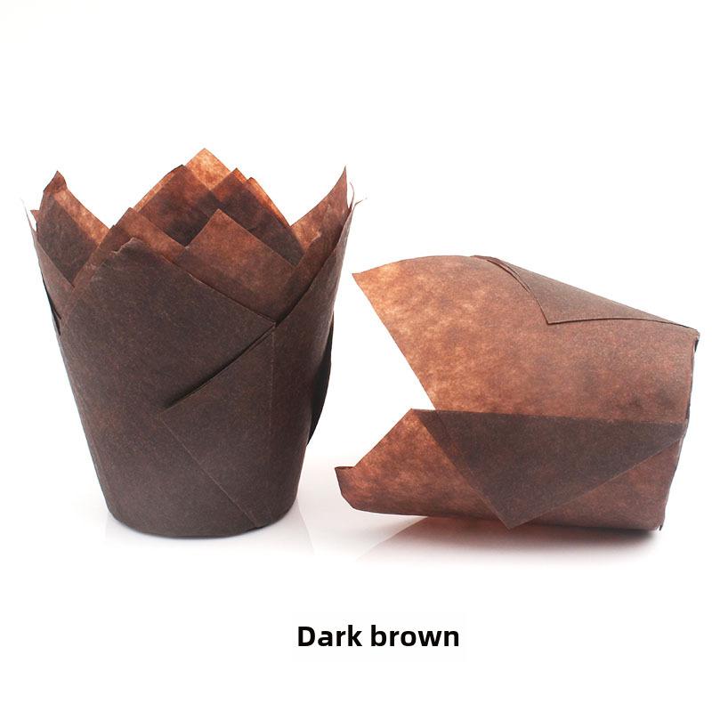 Mehrfarbige Flammen Hochtemperatur Ölfest Tulpenförmige Cupcake-Förmchen