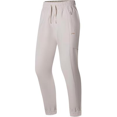 Li Ning Volné Běžecké Tréninkové Rychleschnoucí Zúžené Dlouhé Kalhoty Pletené Sportovní Kalhoty Dámské spodní díly Měsíční Šedá AYKT122-1