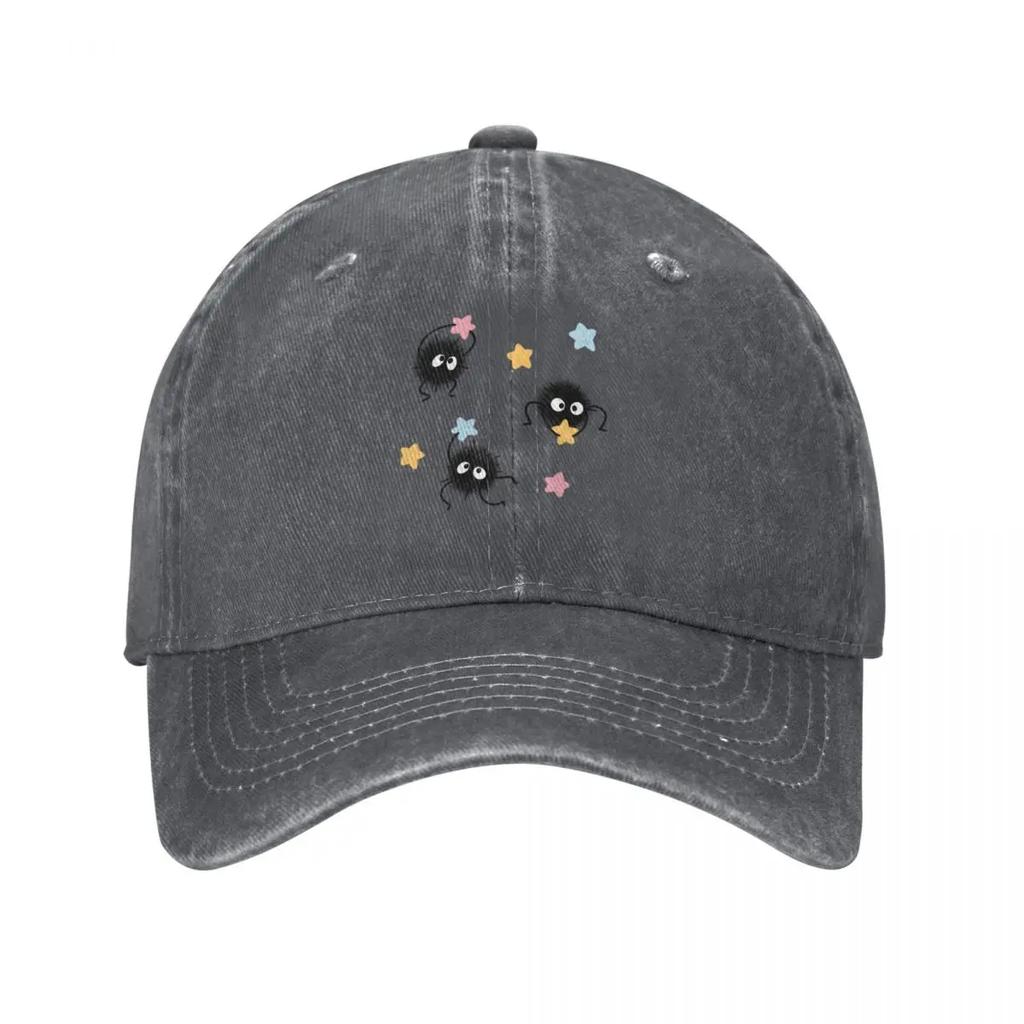 Little Soot Ghosts with Colorful Stars Baseball Cap Fashion Beach Wild Ball Hat Thermal Visor Dad Hat Luxury Women Unisexs