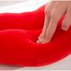 Dekokissen in Form einer roten Lippe, Valentinstagsgeschenk, weicher Samt, dekoratives Wendekissen für Bett, Couch, Büro