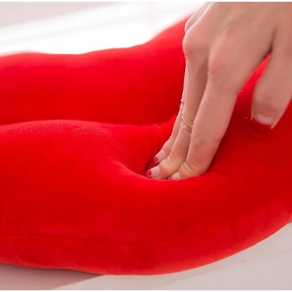 Dekoratives Kissen in Lippenform aus weichem Samt, wendbar, ideal als Valentinstagsgeschenk für Bett, Sofa oder Büro.