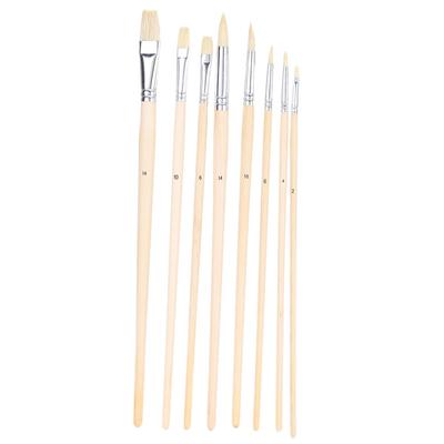 8Pcs Watercolor Brush Multiple Models for Acrylic Gouache and Oil Painting Paddy Flat Pen