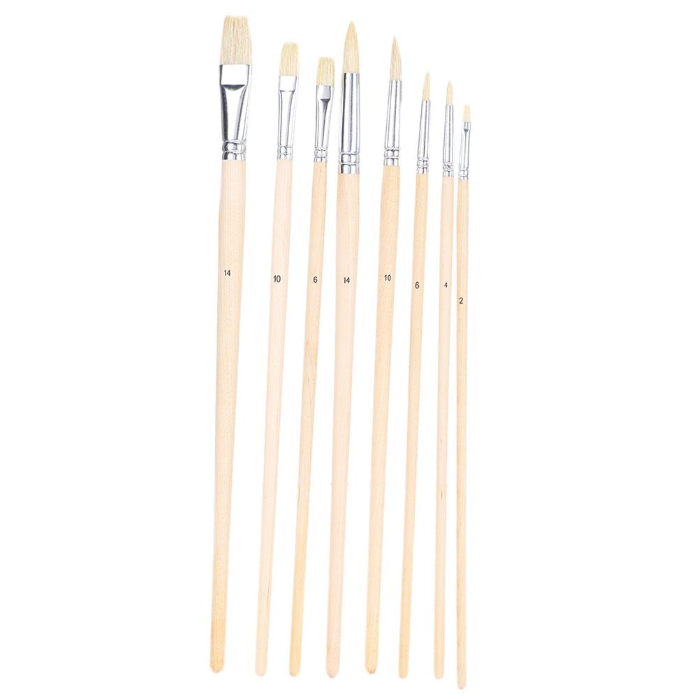 8 ks Akvarelový štětec Více modelů pro akrylovou, kvašovou a olejovou malbu Plochý štětec Paddy