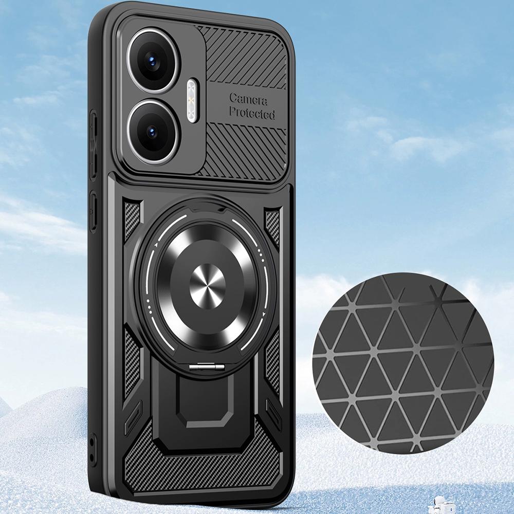 For Xiaomi Redmi Turbo 4 Pro 5G Magnetic Case Rotating Kickstand TPU+PC Phone Cover