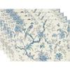 1PC Artoid Mode Bird Floral Leaves Chinoiserie Placemats Branches Spring Table Mats for Party Kitchen Dining Decoration