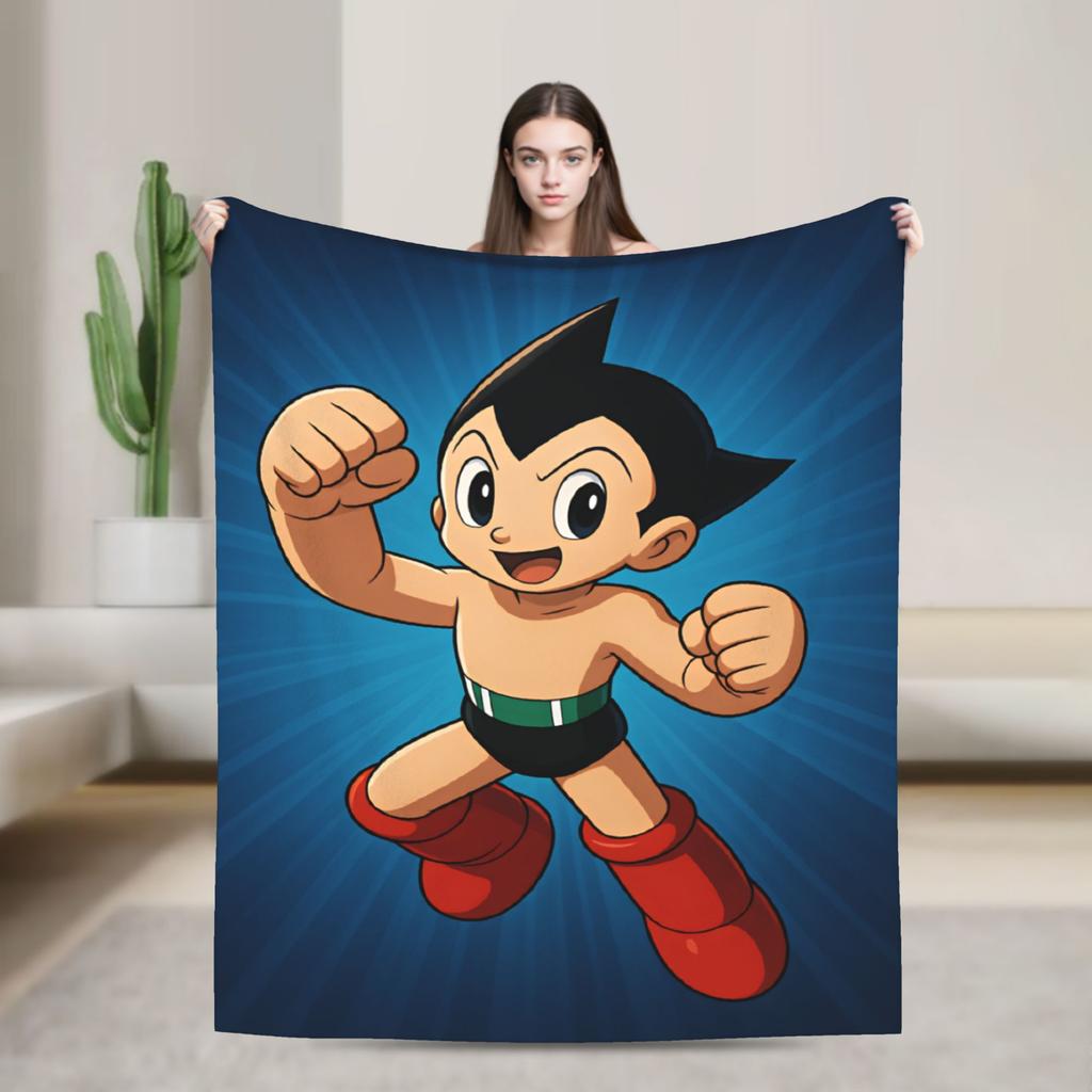 Warm Soft Blanket Picnic Astro Cartoon Boy Bedding Throws Flannel Bedspread For Home Decor Pattern Sofa Bed Cover