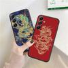 Chines Loong Patterned Soft Silicone Black Case For Xiaomi Redmi Note 13 Pro 13C Poco C65 Samsung A55 S24 iPhone Camera Protective Shockproof Cover