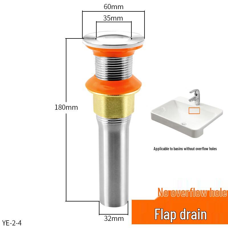 Odor-Proof Stainless Steel Basin Pop-Up Drainer Kit