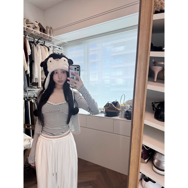 Kumikumi Pure Desire Set Thin Cardigan Outerwear Women Autumn Inner Wear Lace Cami Two-piece Set