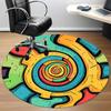 1pc Colorful Gear Pattern Carpet, Round Non Slip Durable Large Size Office Carpet, Suitable for Office