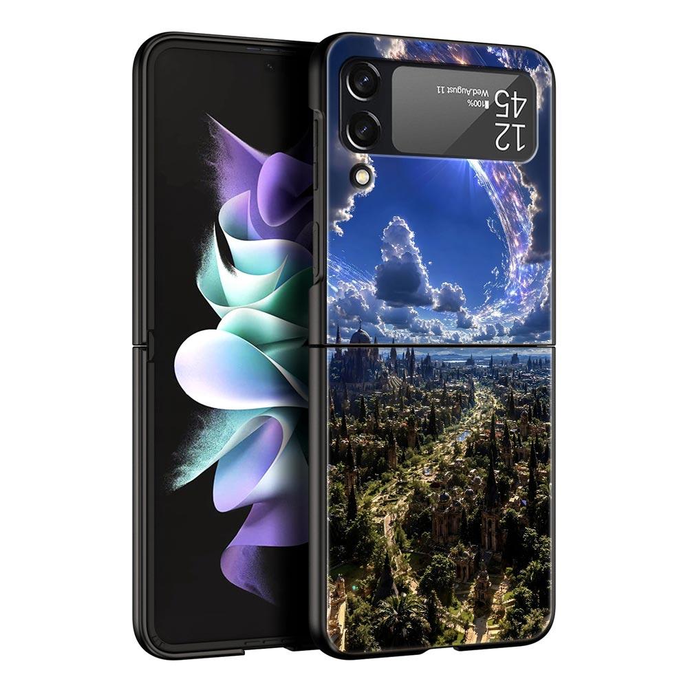 Starry Sky Universe Fashion Phone Case For Samsung Galaxy Z Flip3 Flip4 Flip5 Case Shell For Z Flip 3 4 5 6 7 Hard Folding Cover
