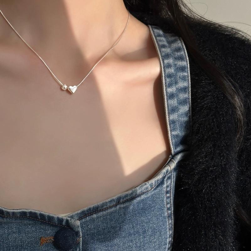 Love Necklace Women's Simple ins Temperament Clavicle Chain Adjustable Pull-up Necklace