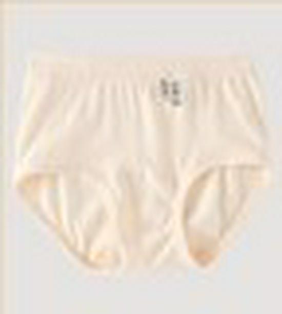 Yier Shuang Women's Plus Size Cotton Ribbed High-Waist Elastic Breathable Triangle Panties