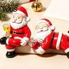 Miniature Flower Pots 3PCS Mini Santa Claus Resin Ornaments, Cute Desktop Figurines, Weather Resistant Yard Art Christmas Decorative Accents