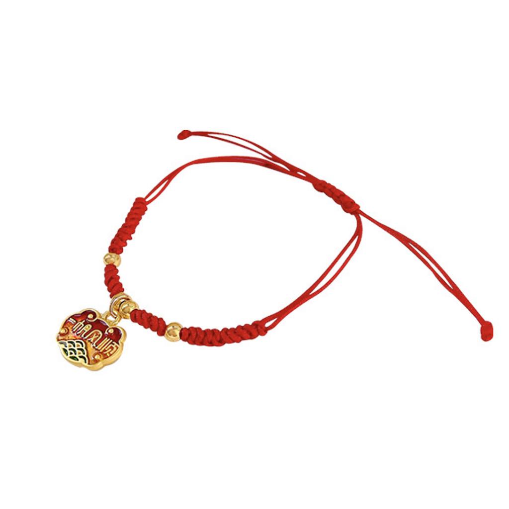 Kinesiskt nyår Rött snöre Armband För Zodiakår Glädjefullt Säkert Vävrep Armband Ormens År