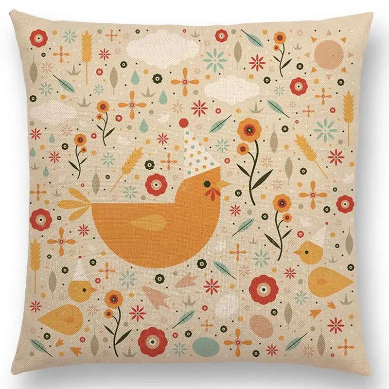 Niedliche Cartoon-Tiere Sofa Überwurf Kissenbezug Blumen Blatt Mond Sterne Nachthimmel Fuchs Flamingo Katze Schwan Vogel Narwal Kissenbezug