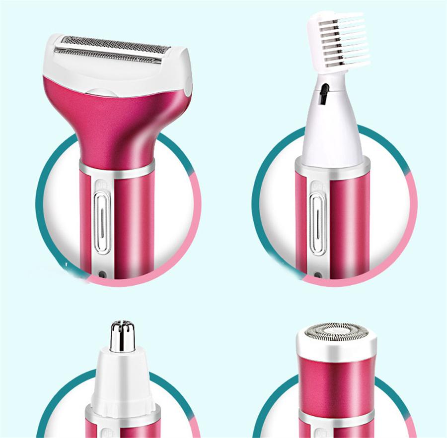 Electric Depilator Shaver Underarm Shaving Women's Eyebrow Trimming Knife Men's Nose Hair Four Head Repair Knife