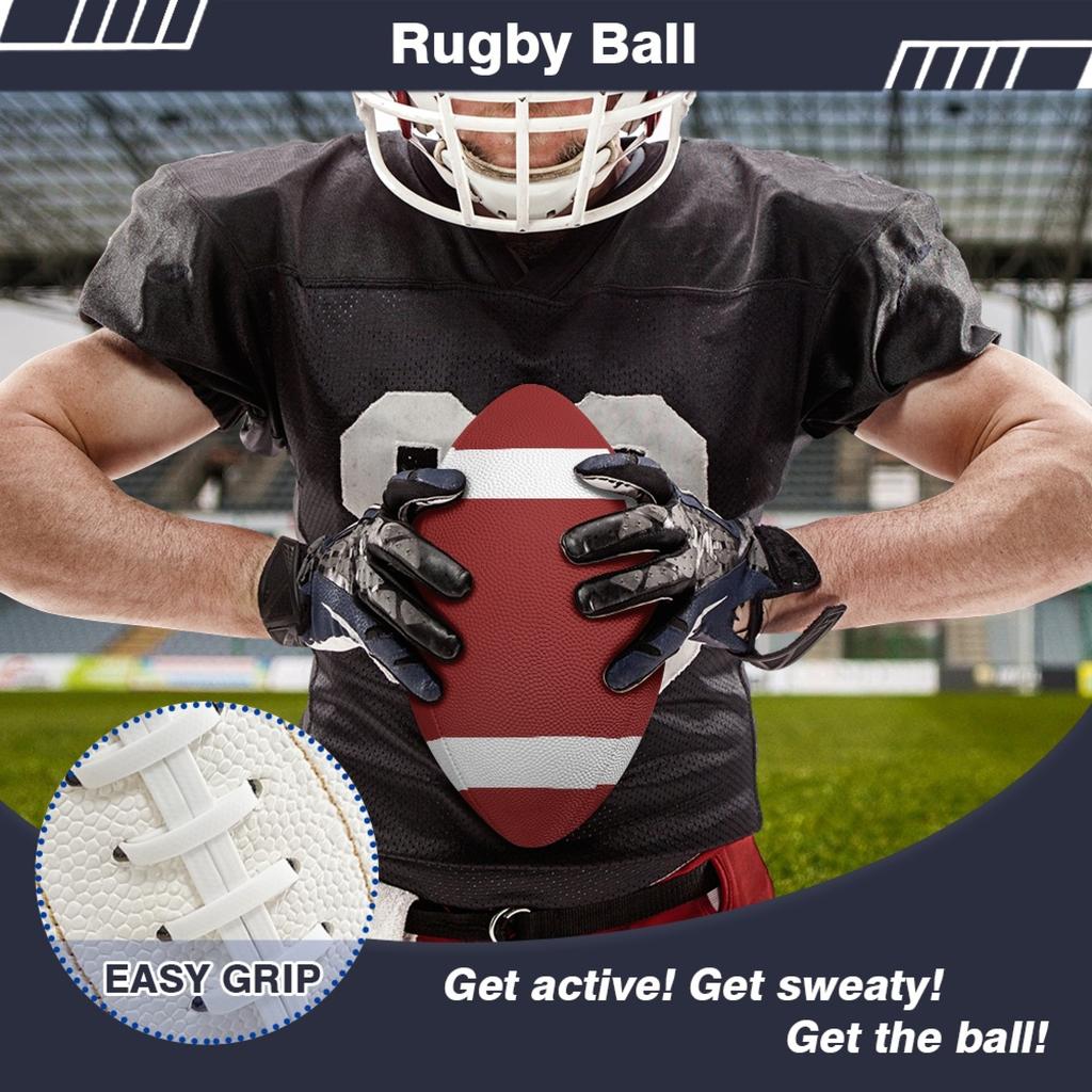 Color American Football Rugby Non-Slip Leather Rubber Adult Youth Sports Ball Training Game Custom Pattern Color Rugby Ball