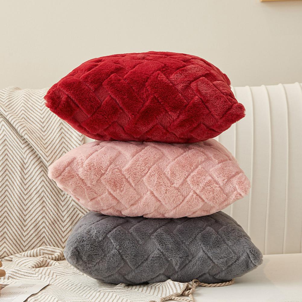 Pillowcase for Sofa Plush Fuzzy Cushion Cover with Hidden Zipper Soft Throw Pillowcase for Room Bedroom Home Office Decor Plain