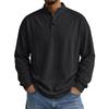 Men's Color Long Sleeve Stand Collar Single Button Casual Sports Top