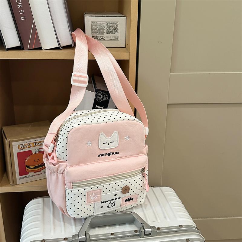 Taška přes rameno s potiskem kočky Studentská lehká crossbody taška