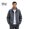 Durable Polyester Zippered Coats Men Windbreaker Jacket, Windproof Waterproof Stand Collar Coat, Casual Zip-up Spring Autumn Outerwear Jacket